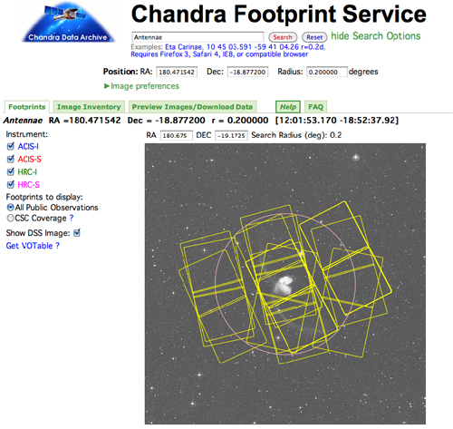 Chandra Footprint Service