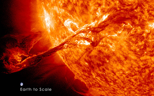 The eruption, an example of a coronal mass ejection