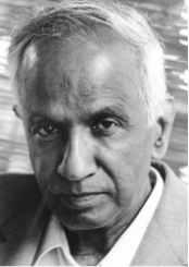 Black and white image of Indian-American Nobel laureate,
Subrahmanyan Chandrasekhar