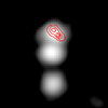 Closeup of Chandra Image with Optical Contours