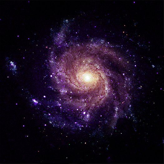 A composite image of the spiral galaxy M101.