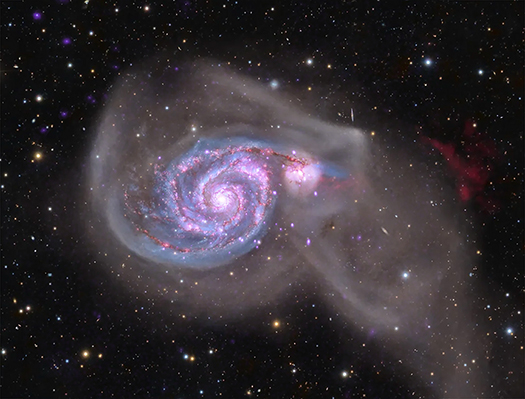 A composite image of galaxy M51.